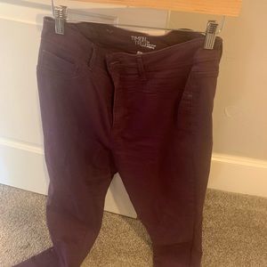 Time & Tru size 14 eggplant skinny jeans
